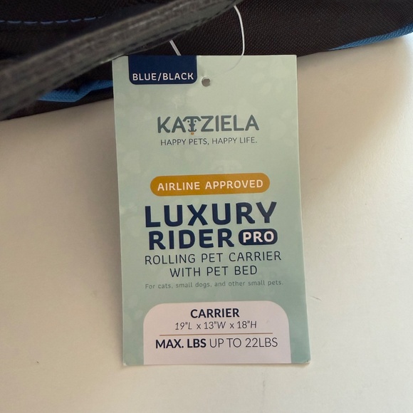 Katziela Luxury Rider Pet Carrier with Removable Wheels Double Telescopic Handle - Picture 5 of 15